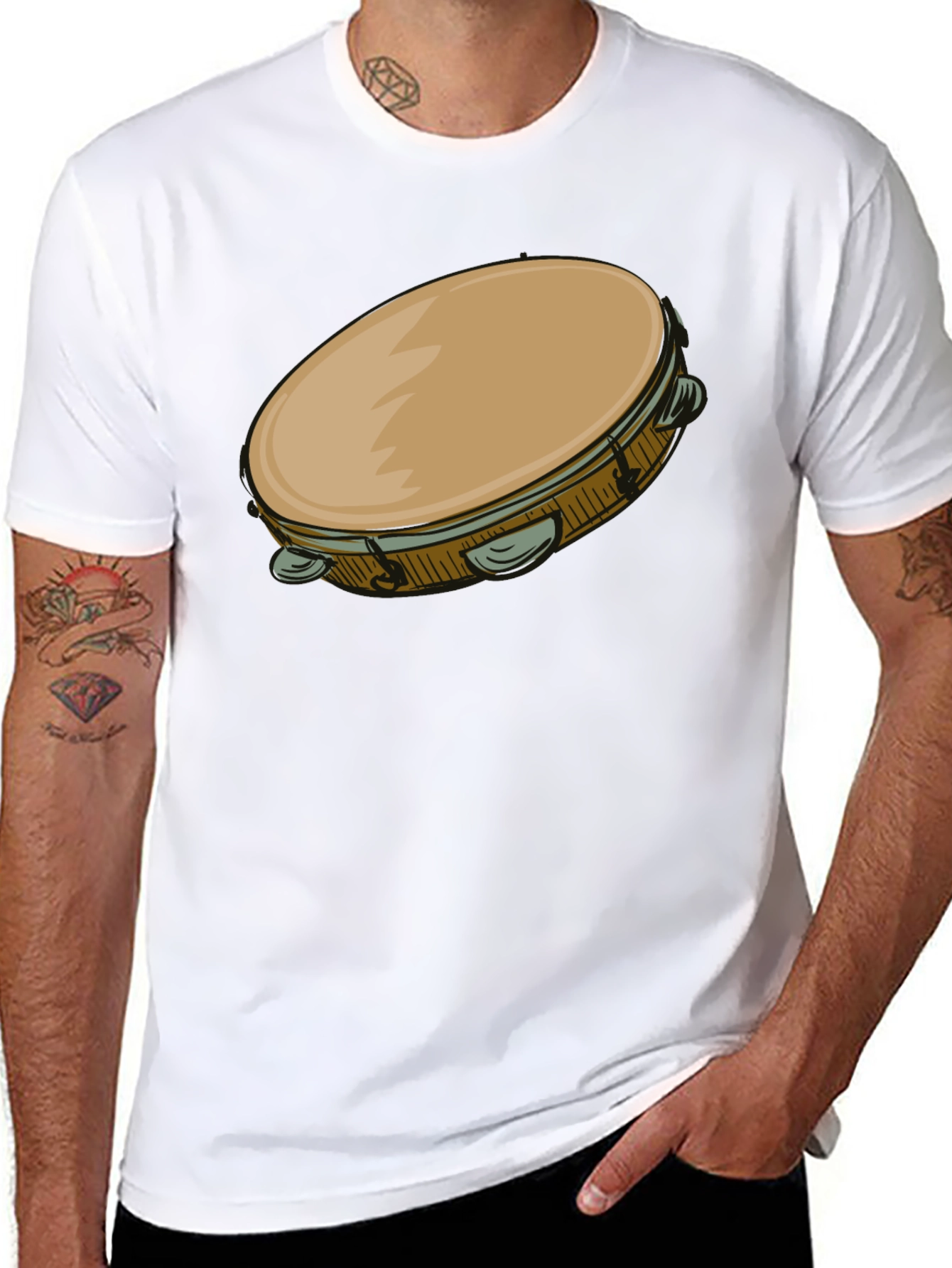 Tambourine Graphic T-Shirt - Music Lover Tee