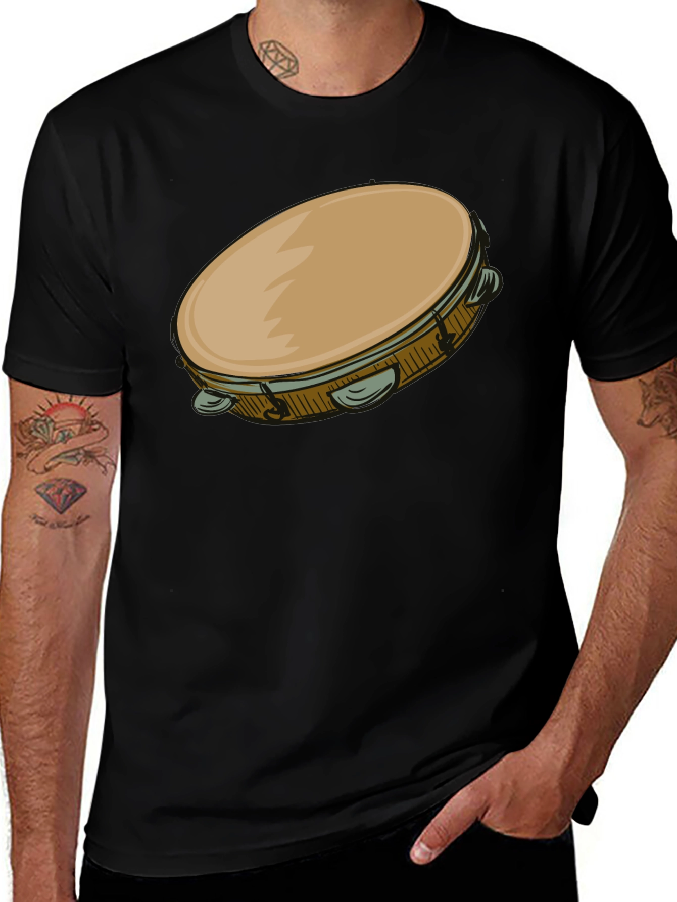 Tambourine Graphic T-Shirt - Music Lover Tee